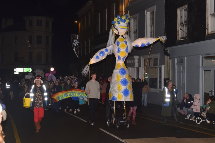 Just one of the amazing lanterns to take part in the Liskeard Lights Up Parade