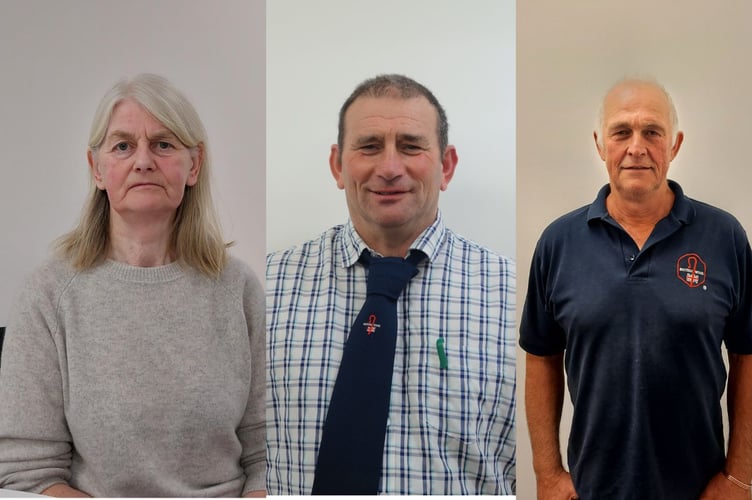 Board members up for re-election are (from left) Eleanor Mackintosh (Scottish Northern), John Davies (Welsh Southern) and Alan Derryman (English Southwest)