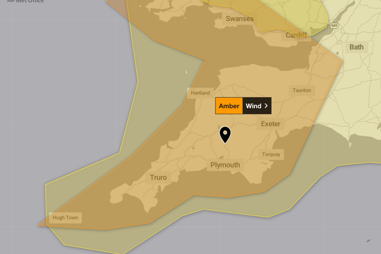 Amber weather warnings issued by the Met Office for Saturday