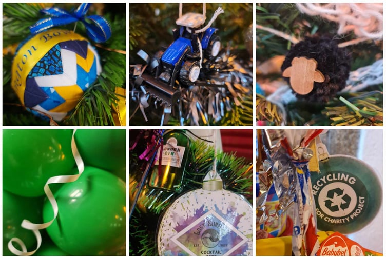 DETAILS from just a few of the 28 trees on display at St Mary's Church