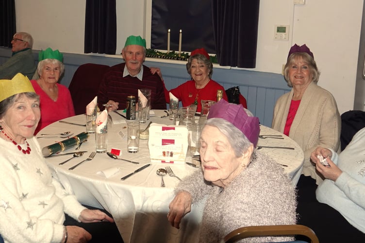 Torpoint Over 70s Christmas Lunch held at the Council Chambers in Torpoint