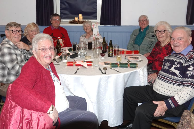 Torpoint Over 70s Christmas Lunch held at the Council Chambers in Torpoint