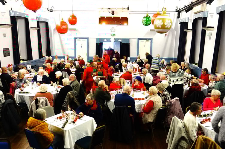 Torpoint Over 70s Christmas Lunch held at the Council Chambers in Torpoint