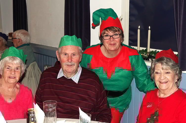 Torpoint Over 70s Christmas Lunch held at the Council Chambers in Torpoint