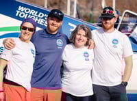 Four intrepid gig rowers from Looe are off!