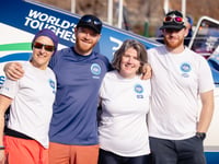 Four intrepid gig rowers from Looe are off!