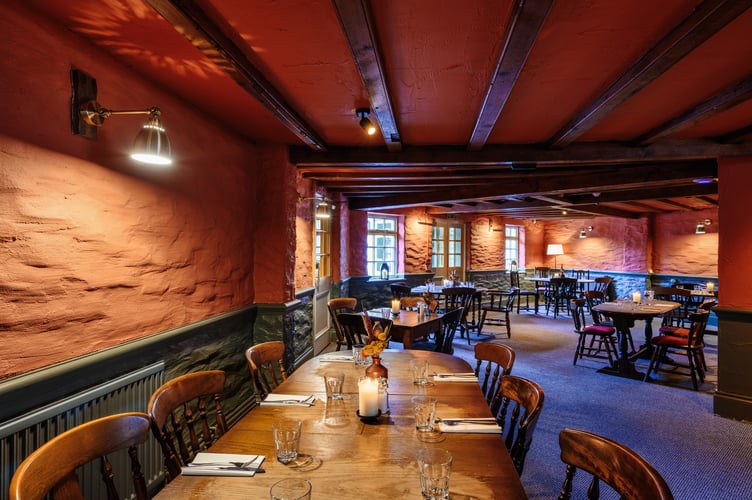 Inside the new look Copley Arms at Hessenford, near Seaton