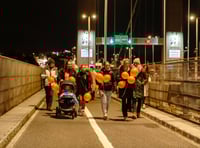Solidarity walk across Tamar Bridge on final day of 16 days of Action