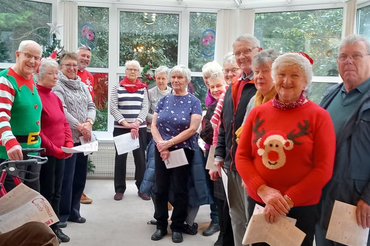 SINGERS from the Callington Methodist Cluster visiting Hillsborough residential care home
