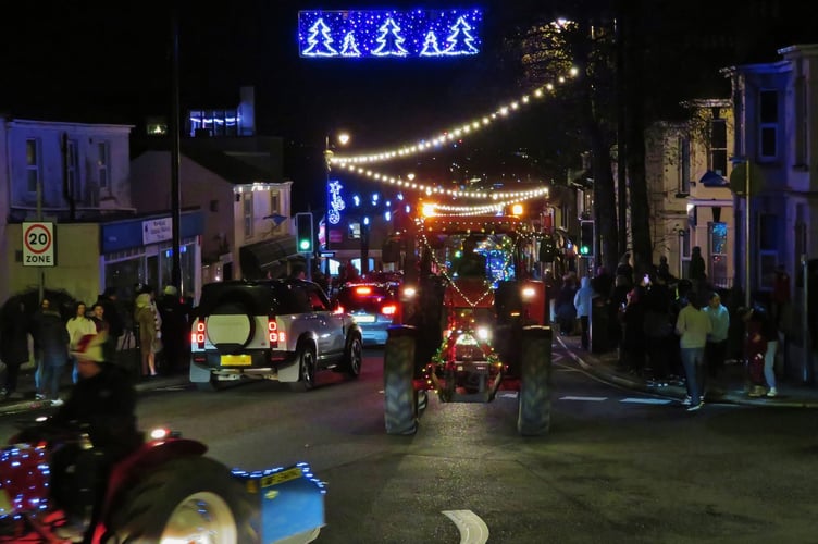 The streets of Saltash were packed for its annual Christmas Tractor Run