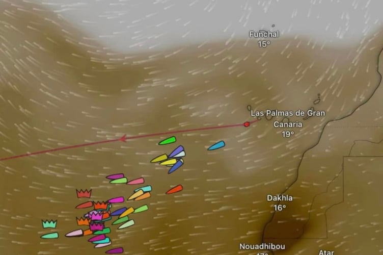Dust from the Sahara caused issues with solar panels and electricity production for Oars of the Thunder who are currently leading their class and 11th in fleet. (Picture: World's Toughest Row)