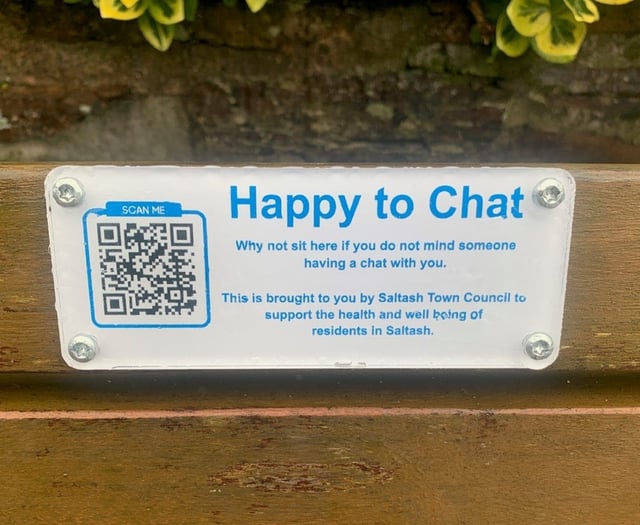 New 'Happy to Chat' plaques installed on benches in Saltash