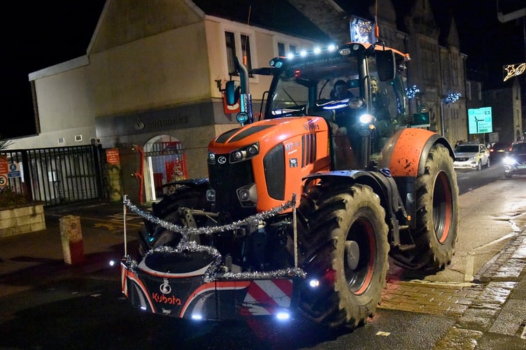 One of the tractors involved in the Liskeard Tractor Run organised by the town's Young Farmers Club