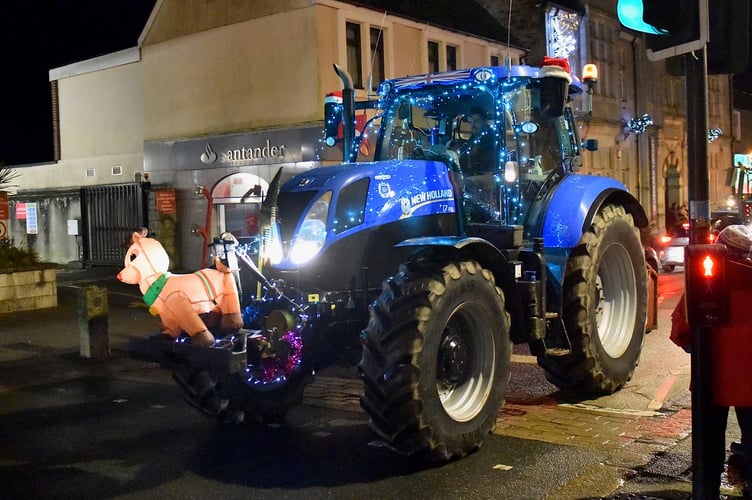 One of the many tractors involved in the Liskeard Tractor Run organised by the town's Young Farmers Club