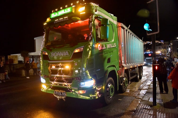 One of the lorries involved in the Liskeard Tractor Run organised by the town's Young Farmers Club