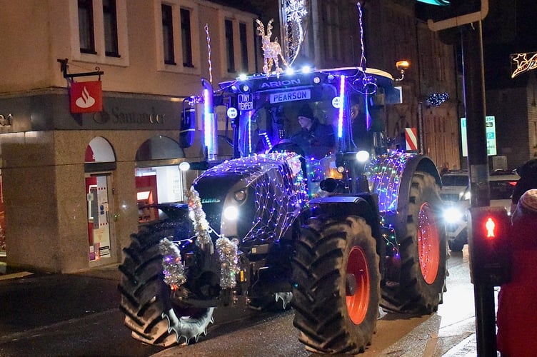 One of the many tractors involved in the Liskeard Tractor Run organised by the town's Young Farmers Club