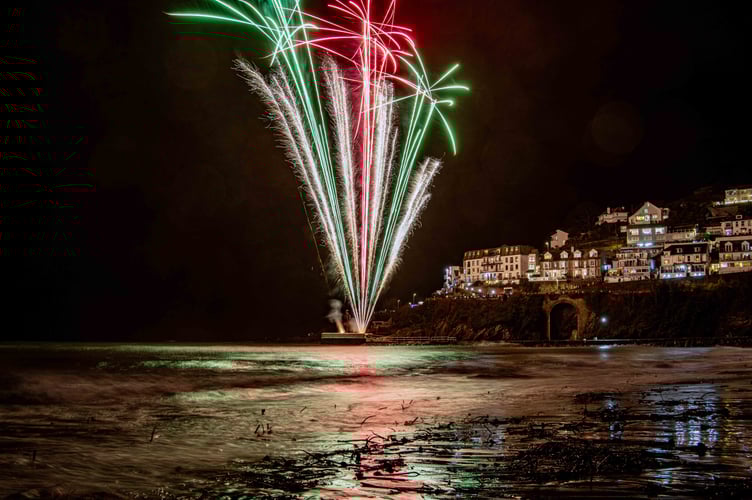 Two sets of fireworks were set off in Looe from the Banjo pier heralding the start of the new year. (Picture: Ian Foster)