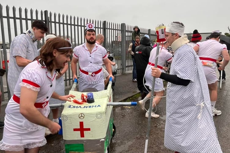 Runners in this year's Saltash Pram Race took to the streets of the town for the annual event