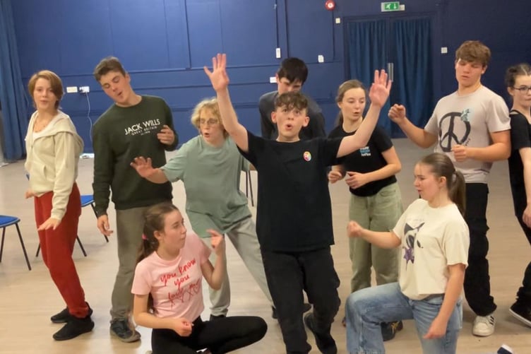 YOUNGSTERS in rehearsal for Caradon Youth Theatre’s Whistle Down the Wind