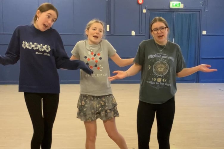 YOUNGSTERS in rehearsal for Caradon Youth Theatre’s Whistle Down the Wind
