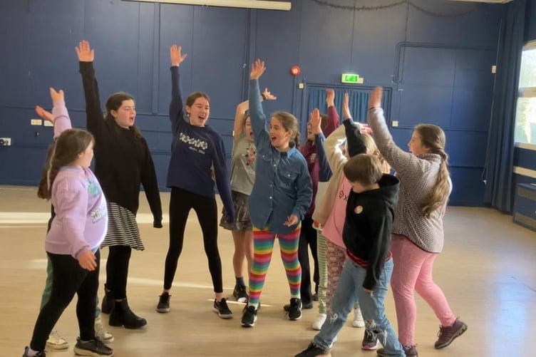 YOUNGSTERS in rehearsal for Caradon Youth Theatre’s Whistle Down the Wind