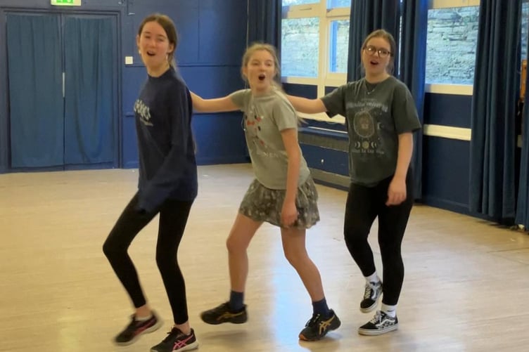 YOUNGSTERS in rehearsal for Caradon Youth Theatre’s Whistle Down the Wind