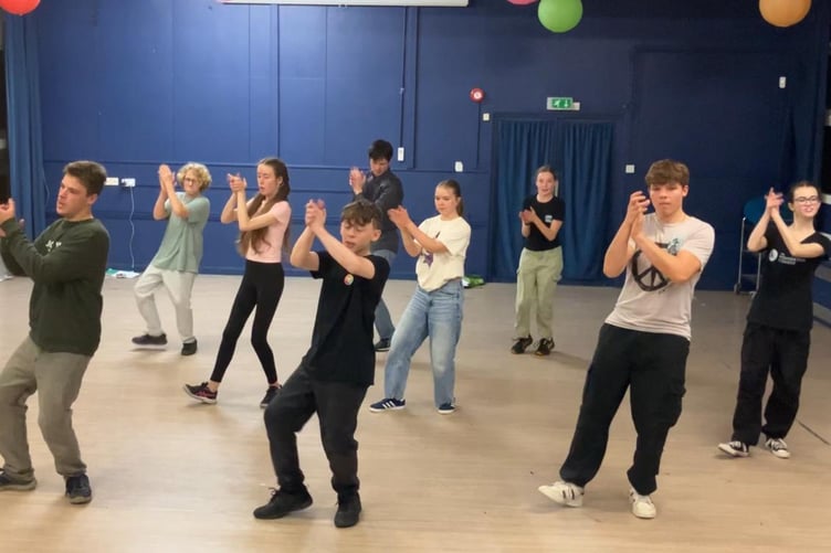 YOUNGSTERS in rehearsal for Caradon Youth Theatre’s Whistle Down the Wind