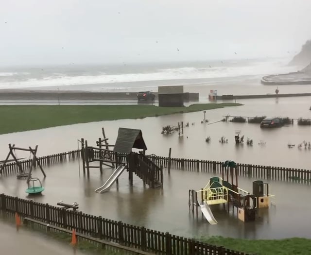 Flooding in Seaton submerges road and scuppers pub's Sunday trade