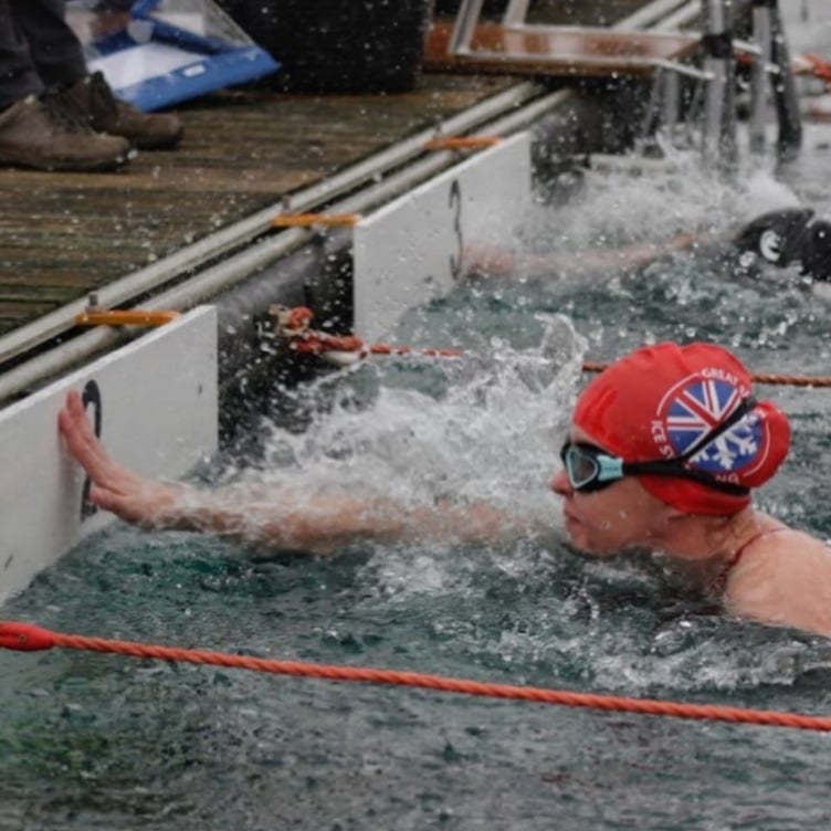 SAM in the heats of the recent GB ice swimming championships