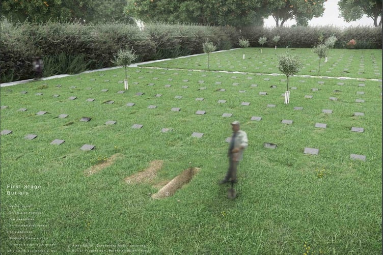 ARTIST'S impression of the proposed Muslim burial ground near Callington
