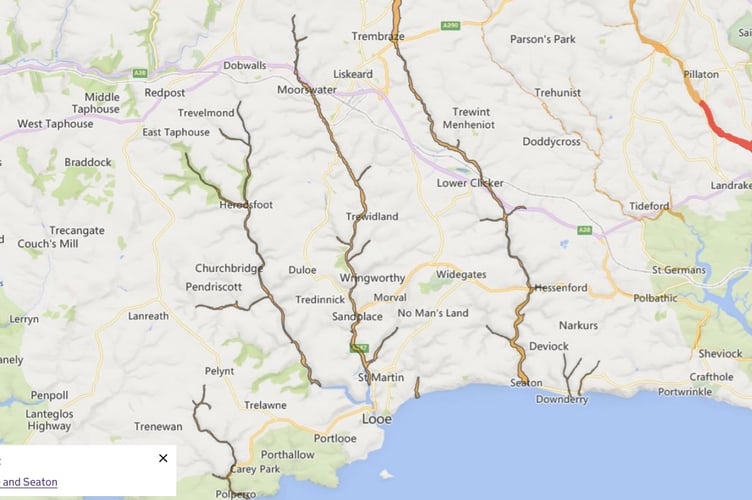 A flood alert has been issued for Looe after significant morning rainfall and will stay in place until Monday, January 28. (Picture: UK Govt)