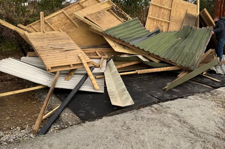 The remains of the shelter which couldn't be salvaged leaving the owners "devastated". It had only been in place for a couple of months. (Picture: Mike Bush)