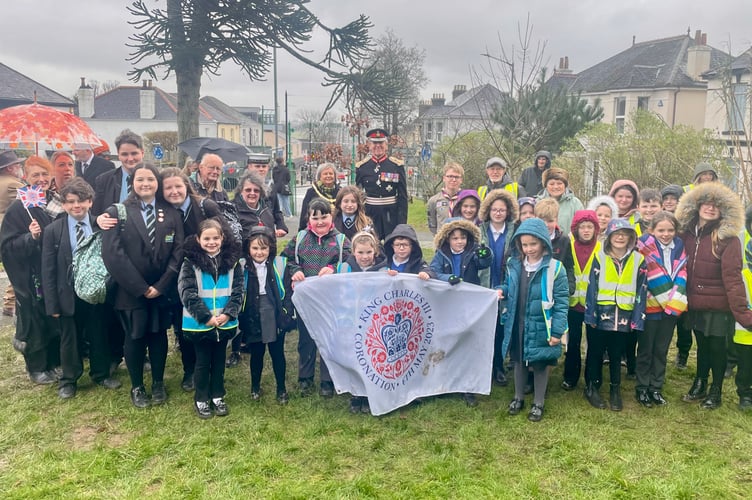 Saltash was chosen as the location for Cornwall's Coronation tree by Lord Lieutenant Col. Sir Edward Bolitho and planted in a ceremony on January 28. (Picture: Cornish Times)