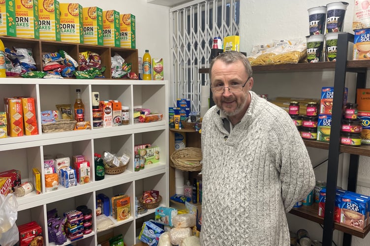 Geoff Lewis pictured inside the Food Hub in Liskeard's Pike Street