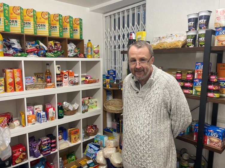 Geoff Lewis pictured inside the Food Hub in Liskeard's Pike Street
