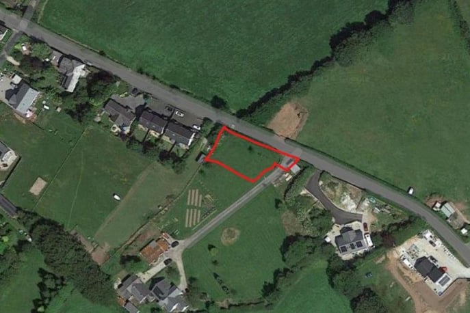 LAND at Higher Downgate with the site for a new self-build house shown outlined in red