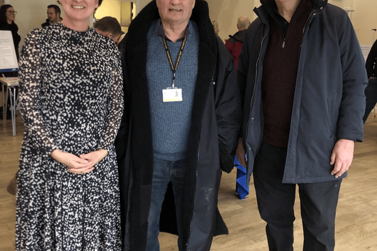 Andy French from Polperro Community Council joined Cllr Jim Candy for the SWW community event, here with a member of the SWW team. (Picture: Jim Candy)