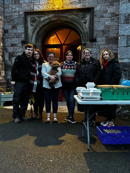Cornwall Cllr Kate Ewert supporting The Farrier surplus food event at Millbrook which raising more than £7,000 for the tenants who lost everything in the fire. (Picture: Kate Ewert)