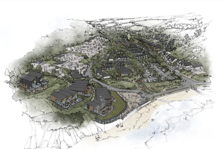 ARTIST'S impression of the new resort development at Millendreath