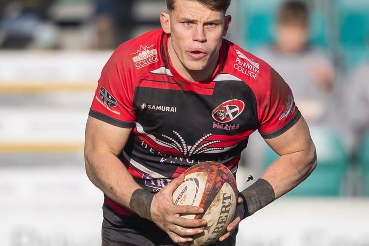 Cornish Pirates player Matt McNab in Premiership Rugby Cup action against Hartpury