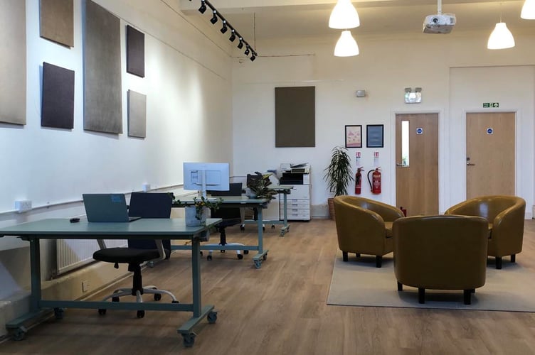 The ground floor space at Saltash Studios offer hot-desking options during the day with access to kitchen and breakout facilities and during the evening becomes a flexible community space. (Picture: Saltash Studios)