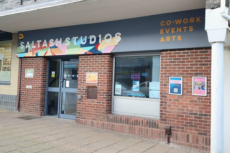 The front of Saltash Studios with new signage is barely recognisable as the old Barclays Bank building at 24 Fore Street. (Picture: Saltash Studios)