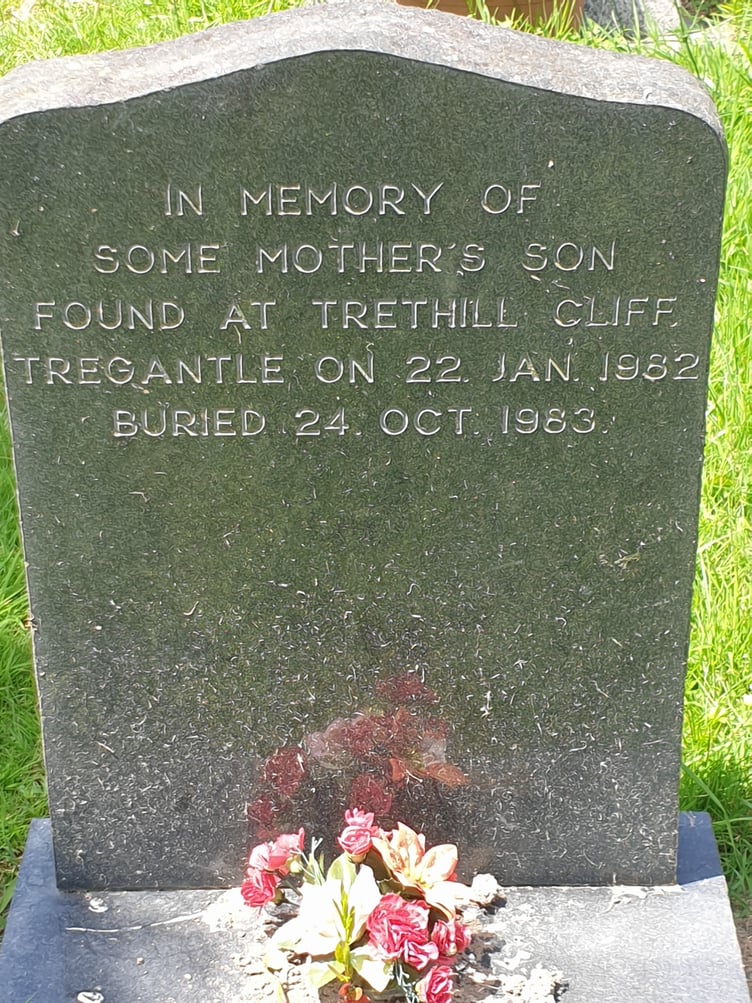 The grave of 'Some Mother's Son' found in Horson Cemetery in Torpoint