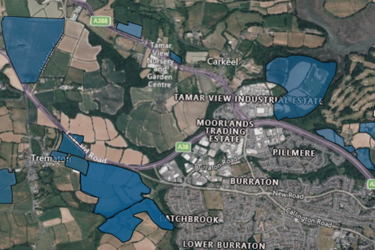 Areas marked in blue have been earmarket for potential future development. (Picture: Cornwall Council)