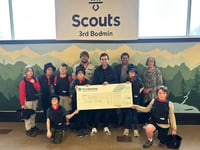 Scouts honoured after large donation from housebuilder