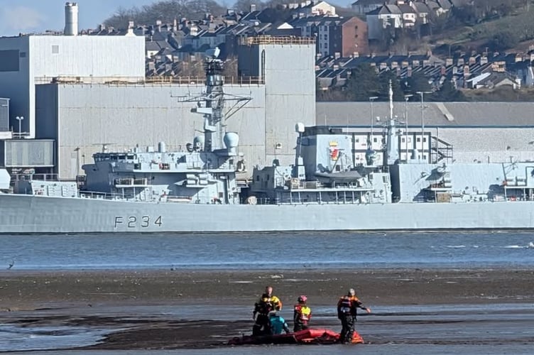 A woman had to be rescued from mud flats at Wilcove, Torpoint on Sunday (March 2) after becoming stuck waist deep in the mud on a falling tide. (Picture: Plymouth Coastguard Rescue Team)
