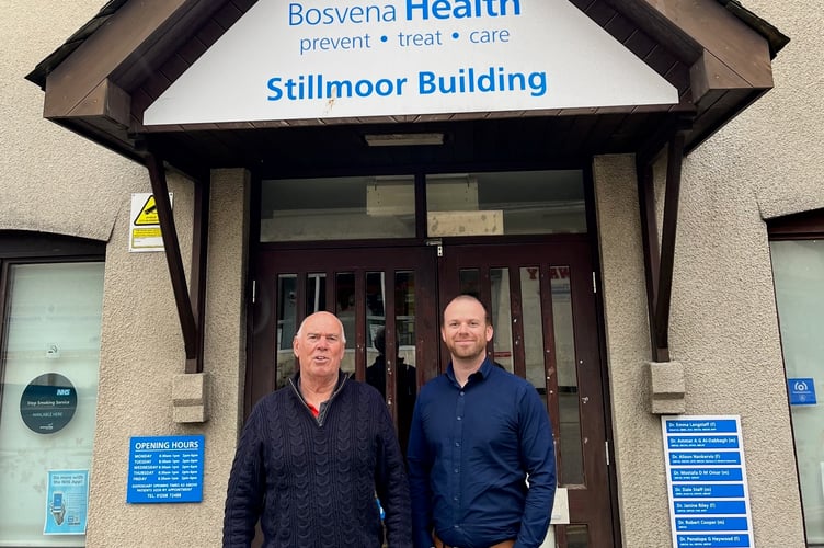 Ben Maguire MP and Dr Joe Maguire outside Bosvena Health Stillmoor Building in Bodmin. (Picture: Ben Maguire MP)