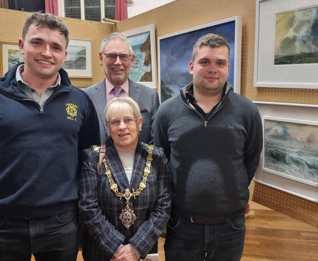 Local young farmers help to open Liskeard Arts and  Craft exhibition