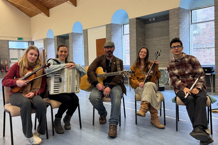 Lowender Youth Folk Ensemble with musician Will Keating. Picture: Lowender Youth Folk Ensemble
