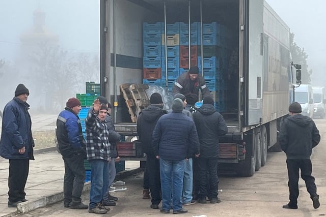 A TRUCK delivers bread to those still living in Kherson, Ukraine (May 2023)